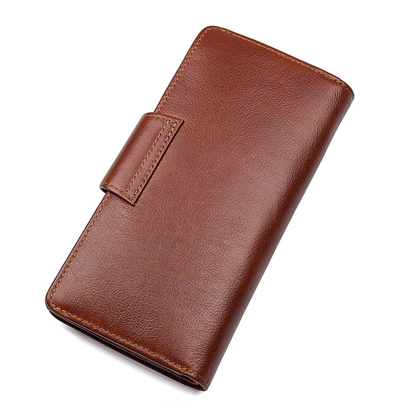 Cameida New Men'S Leather Business Wallet Long Fashion Buckle Rfid Wallet Spot Wholesale