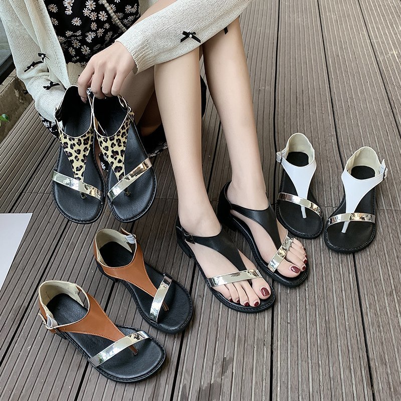 Summer Comfortable Flat-Bottomed Leisure Holiday Style Roman Women's Shoes