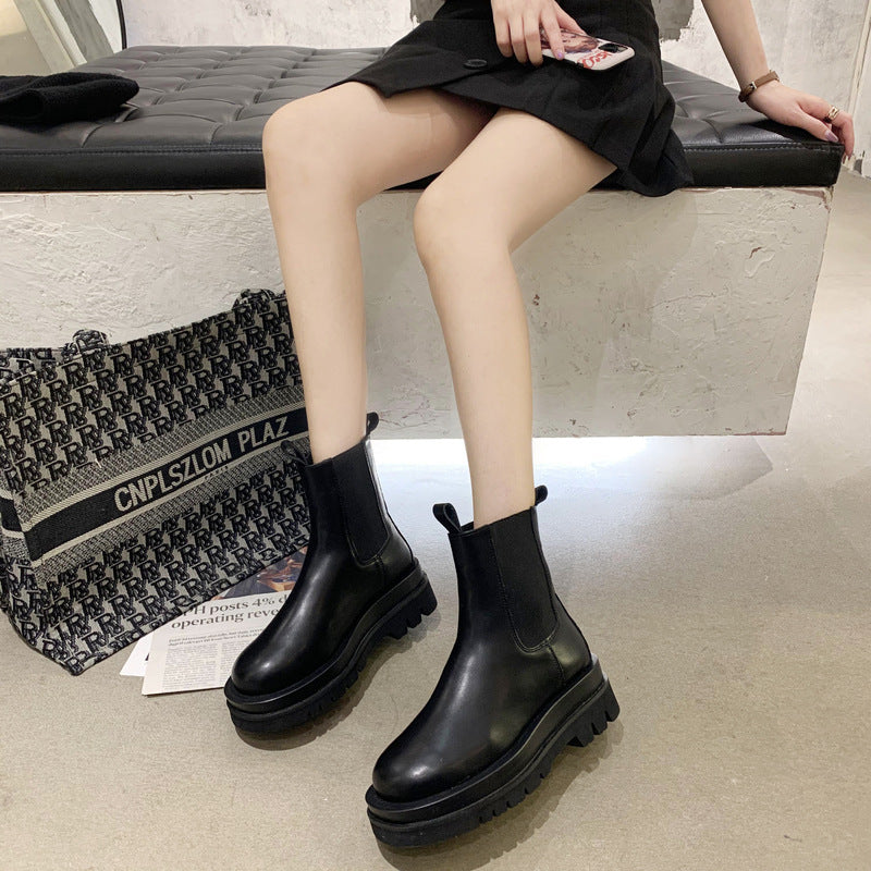 Thick-heeled Thick-soled Mid-tube Boots Boots