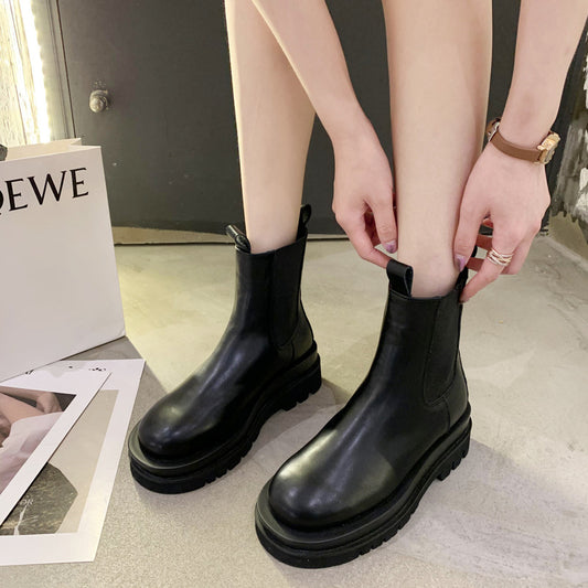 Thick-heeled Thick-soled Mid-tube Boots Boots