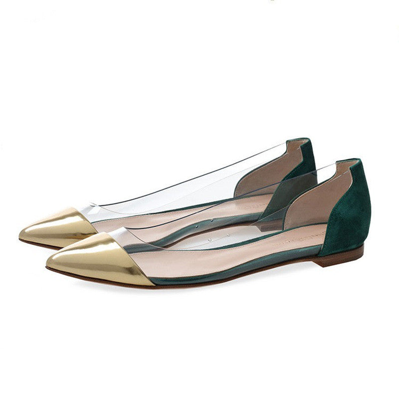 Pointed Personality Transparent Pointed Shallow Mouth Flat Shoes