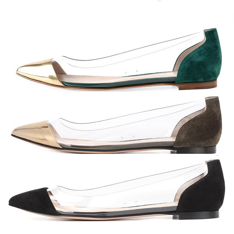 Pointed Personality Transparent Pointed Shallow Mouth Flat Shoes
