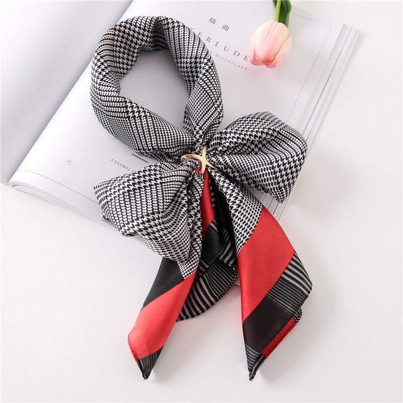 Spring And Summer New Korean Decorative Scarf, Summer Art Sunscreen Silk Scarf, Summer Japanese And Korean Fashion Printing Scarf