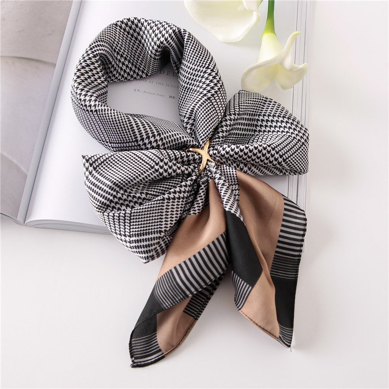 Spring And Summer New Korean Decorative Scarf, Summer Art Sunscreen Silk Scarf, Summer Japanese And Korean Fashion Printing Scarf