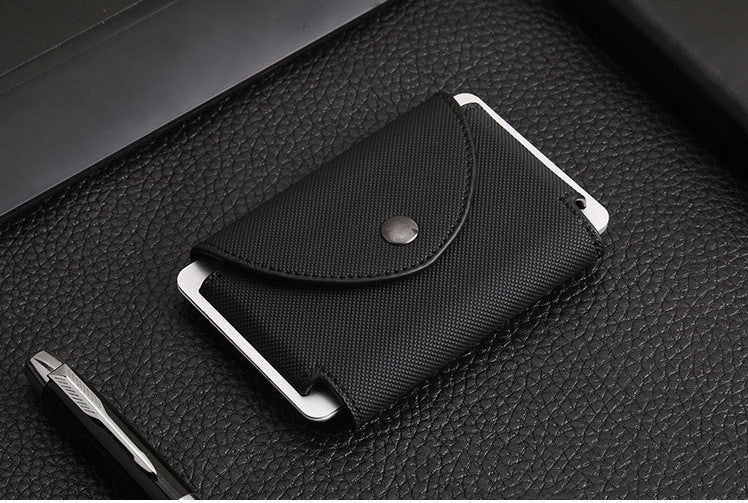 New European And American Crazy Horse Leather Male Card Holder Leather Retro Anti-Degaussing Theft Credit Card Package RFID Aluminum Alloy Credit Card Case