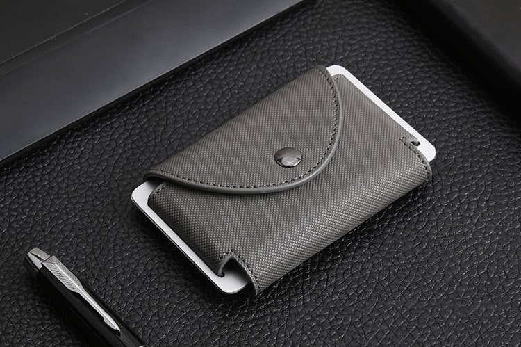 New European And American Crazy Horse Leather Male Card Holder Leather Retro Anti-Degaussing Theft Credit Card Package RFID Aluminum Alloy Credit Card Case