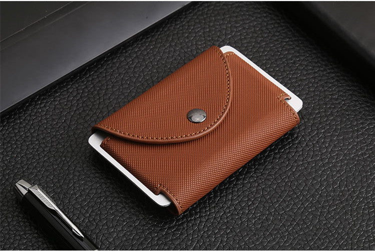 New European And American Crazy Horse Leather Male Card Holder Leather Retro Anti-Degaussing Theft Credit Card Package RFID Aluminum Alloy Credit Card Case