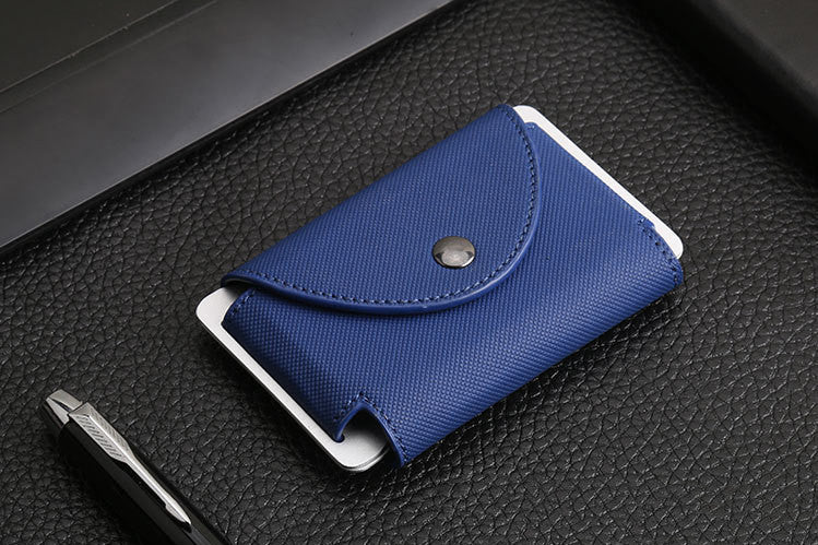 New European And American Crazy Horse Leather Male Card Holder Leather Retro Anti-Degaussing Theft Credit Card Package RFID Aluminum Alloy Credit Card Case