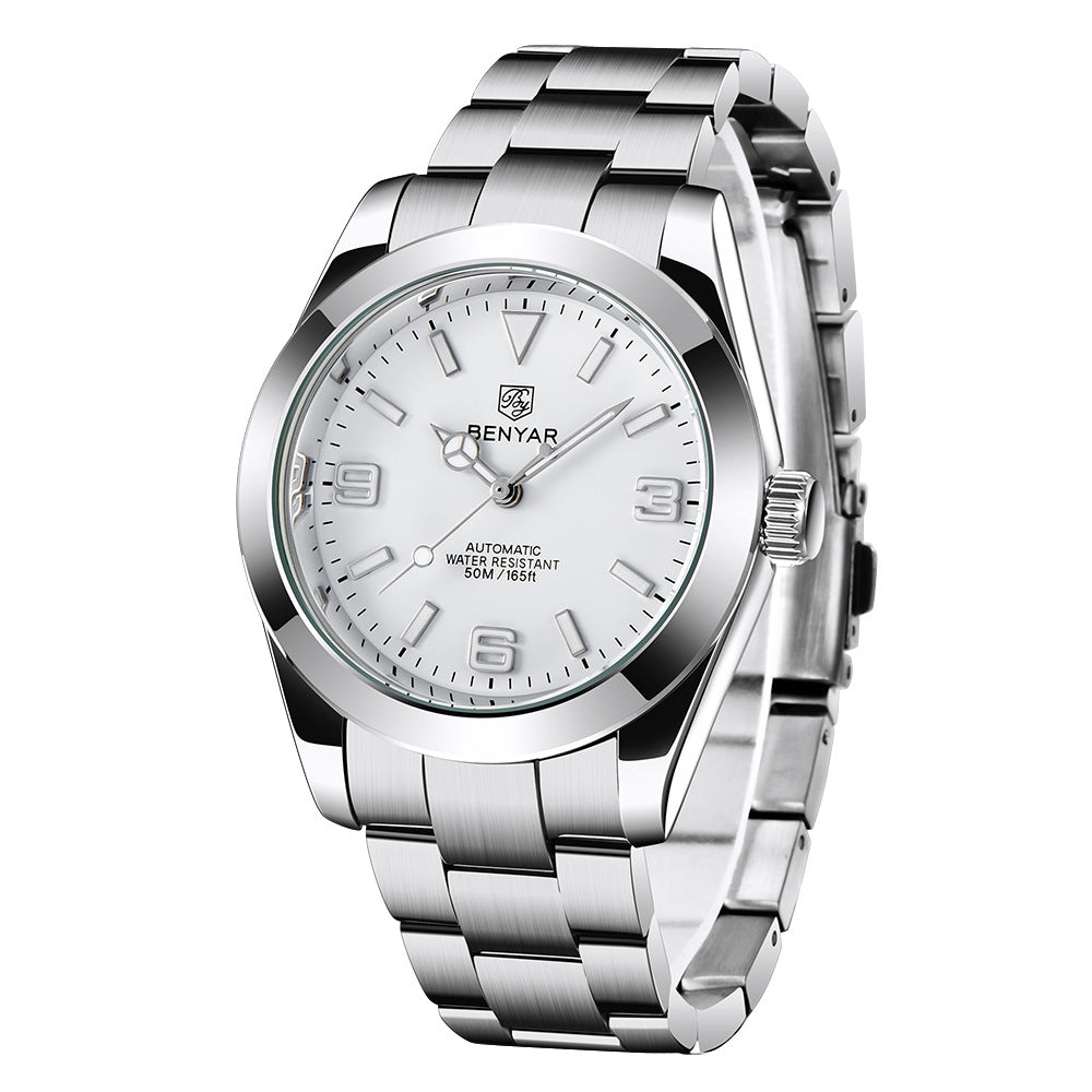 Luminous waterproof steel strap men's watch 5177