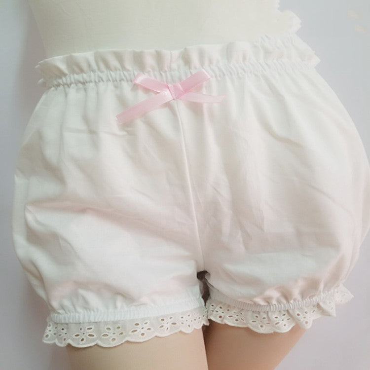 Soft Cute Cotton Lace-Trimmed Pumpkin Pants Bloomers Safety Shorts