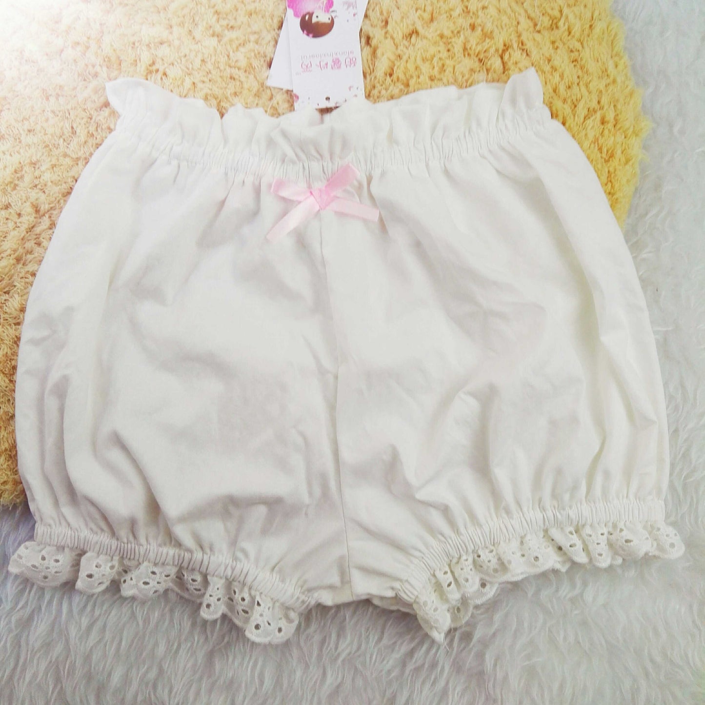Soft Cute Cotton Lace-Trimmed Pumpkin Pants Bloomers Safety Shorts