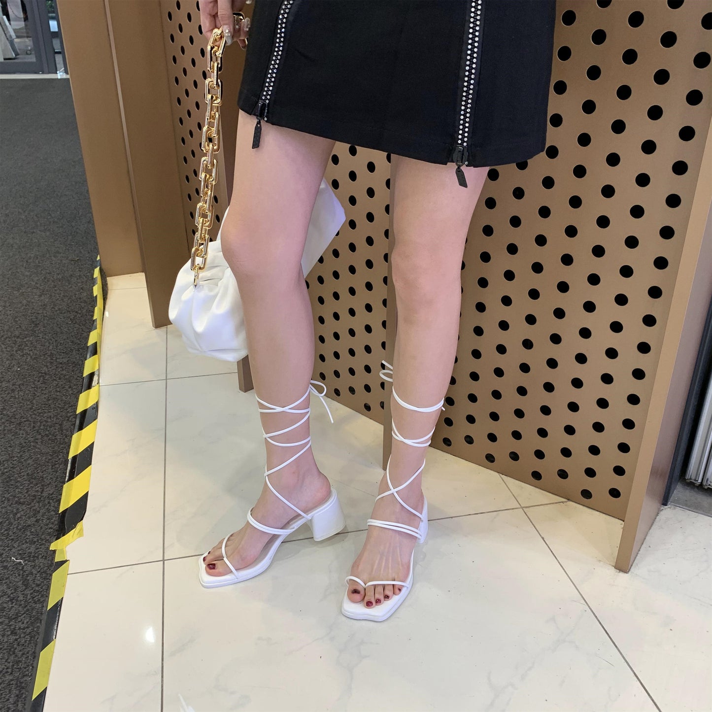 Strap Around The Foot Thick Heel Fairy Shoes