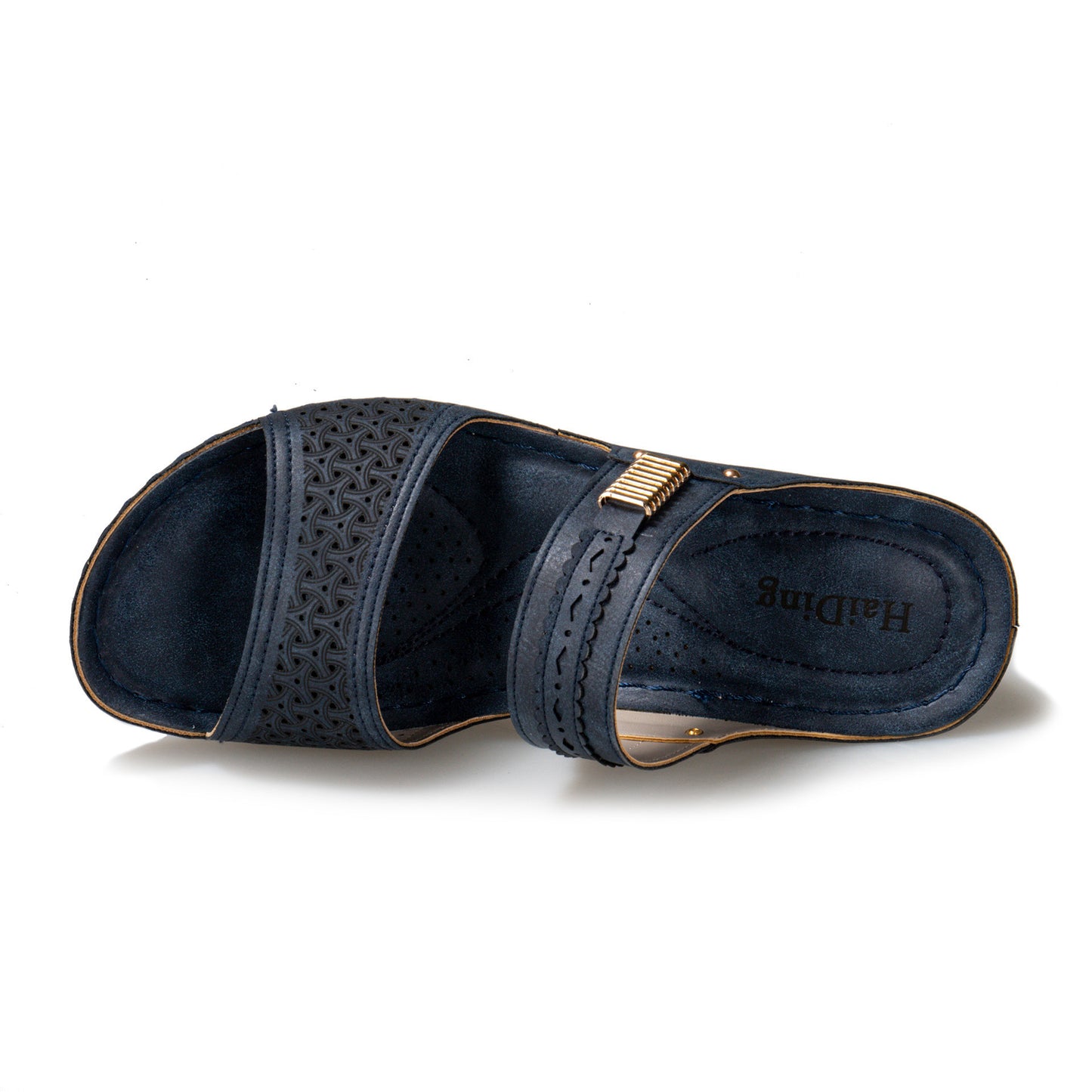 Large Size Slope With Solid Color European And American Style Hollow Thick Heel Flat Slippers Women