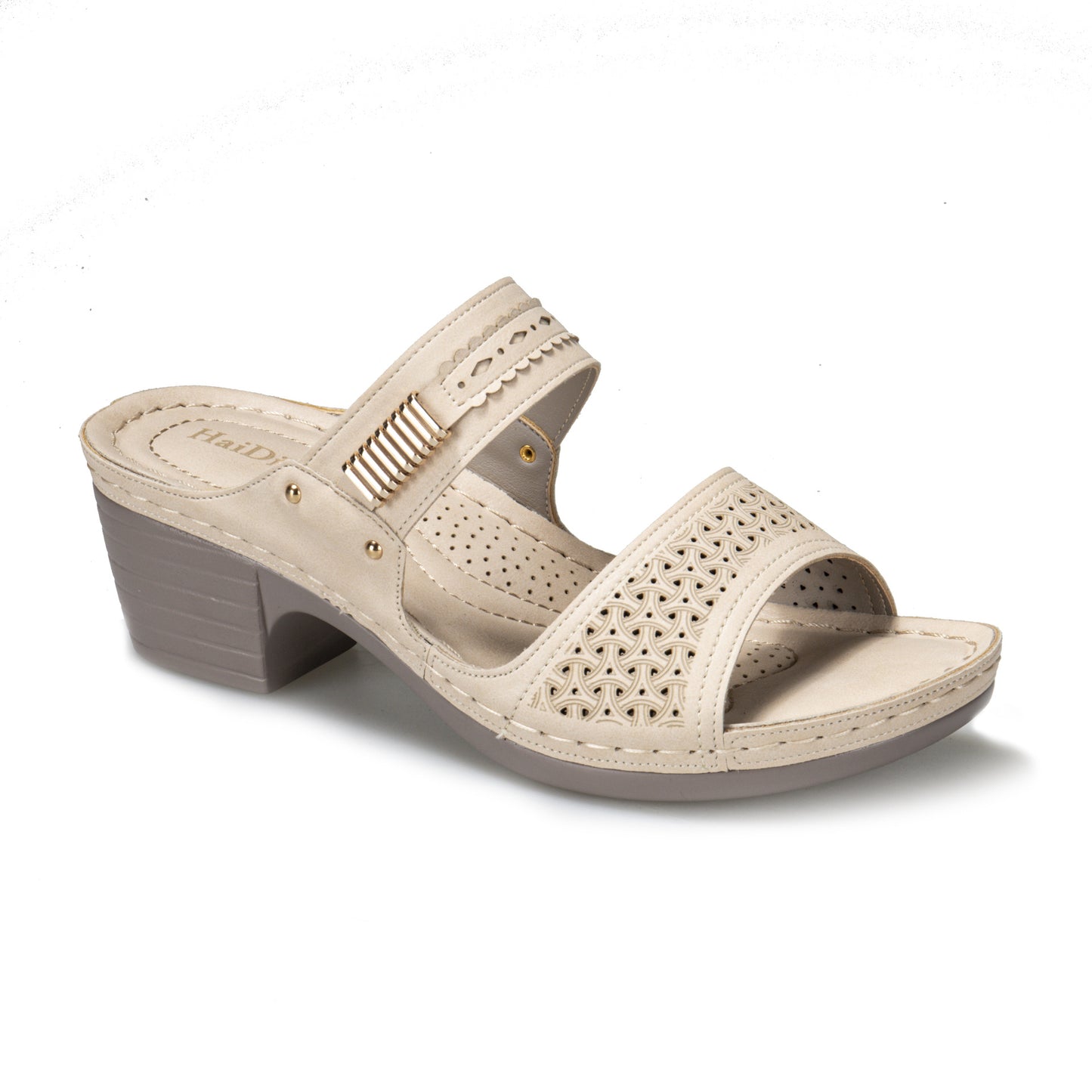 Large Size Slope With Solid Color European And American Style Hollow Thick Heel Flat Slippers Women