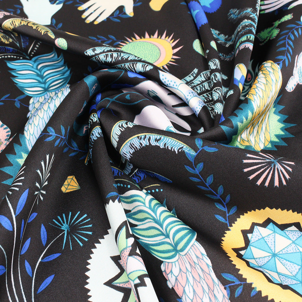 Small Square Scarf Palm Jungle Silk