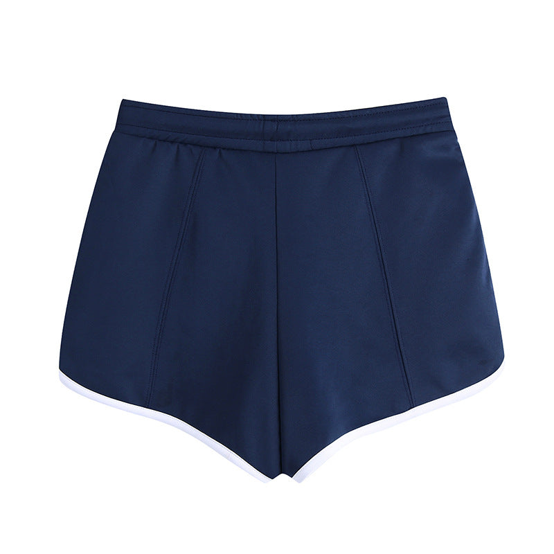Summer Color Matching O-neck T-shirt Women's Close-Fitting Short-Sleeved Shirt Sports Shorts