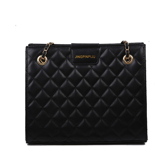 Fashion All-match Rhombus Embroidery Thread Chain Bag