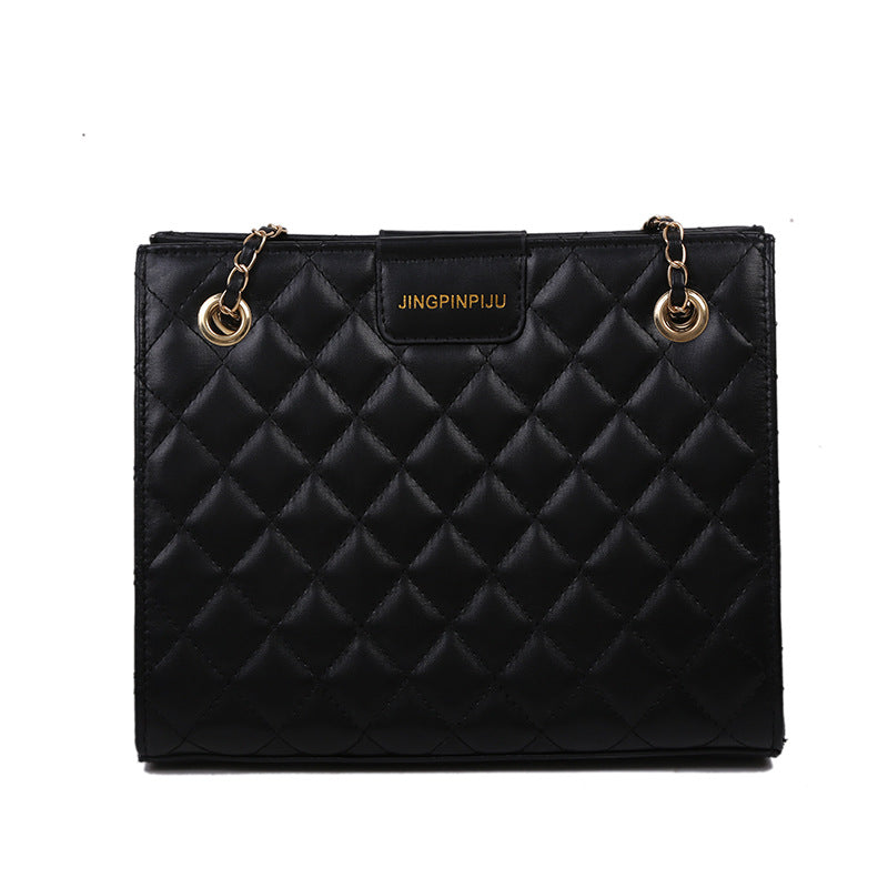 Fashion All-match Rhombus Embroidery Thread Chain Bag