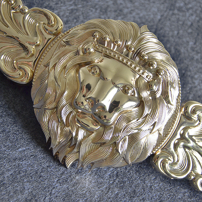 Ladies Metal Gold Lion Head Girdle