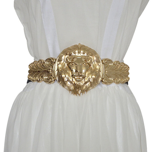 Ladies Metal Gold Lion Head Girdle