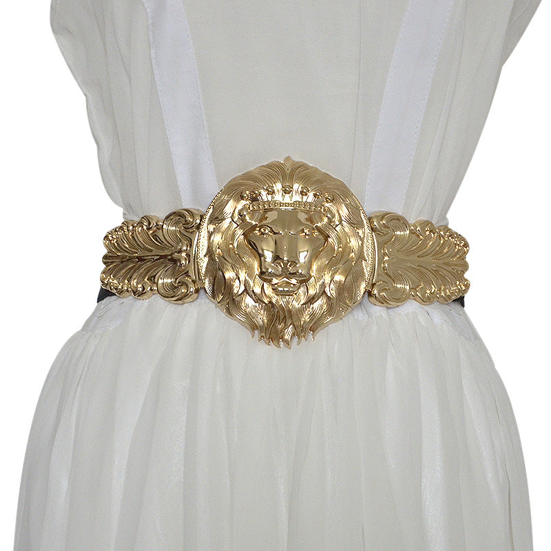 Ladies Metal Gold Lion Head Girdle