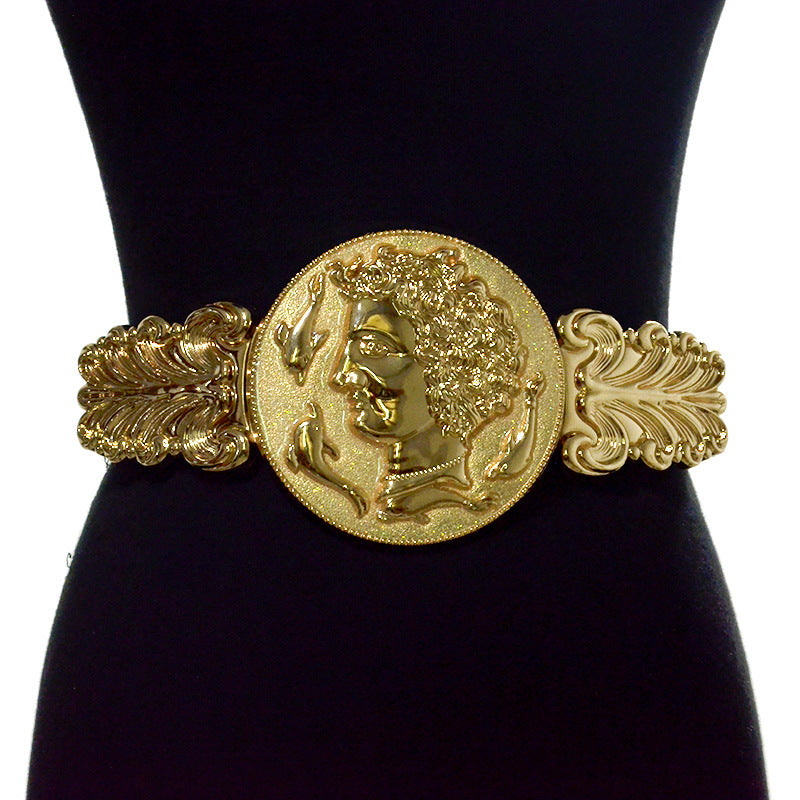 Ladies Metal Gold Lion Head Girdle