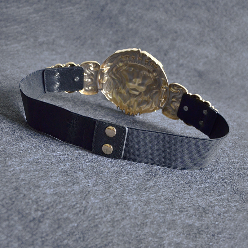 Ladies Metal Gold Lion Head Girdle
