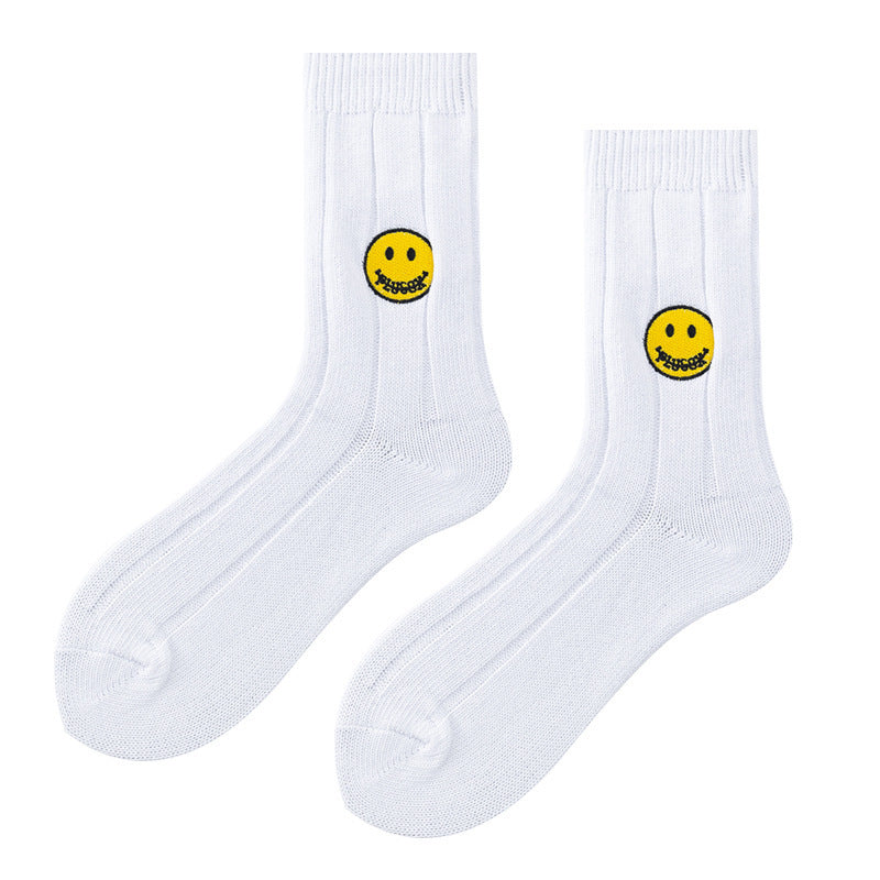 Domestic Plusox stockings Smile embroidery smiley Men And Women The Same Thick Thread SocksFemale Winter Pile Of Socks