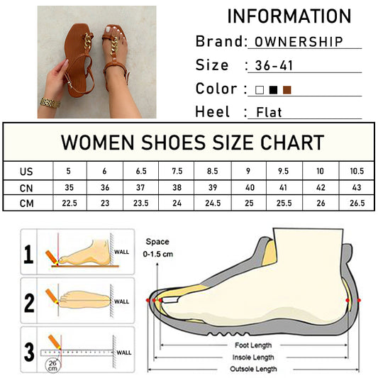 Summer European And American Square Hood Toe Metal Chain Tendon Bottom Women's Sandals 43 Foreign Trade Cross-Border