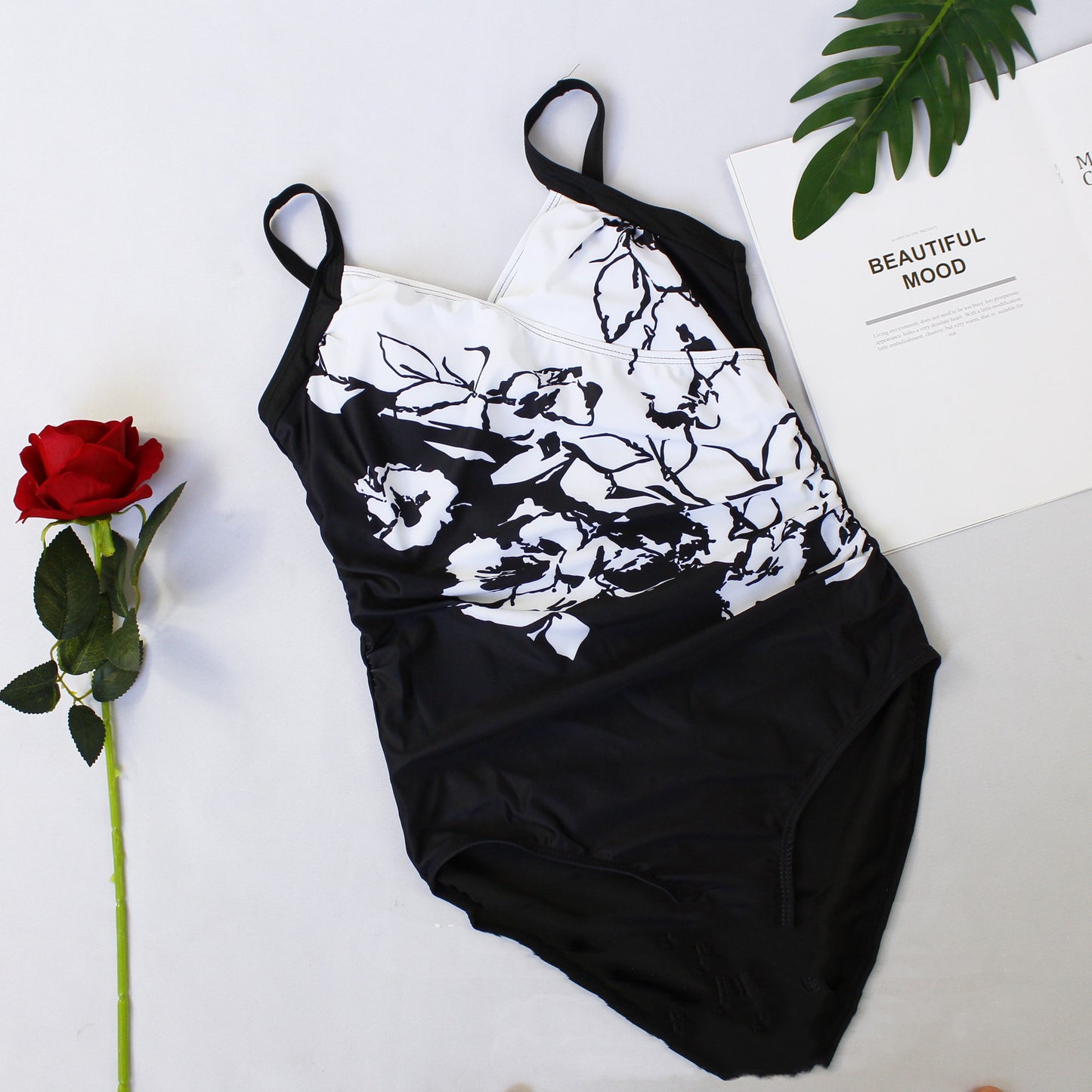 21 New European And American White Pattern Printing Ladies Plus Fertilizer Plus Dalian Body Swimsuit Swimwear Aliexpress Hot Style Wholesale