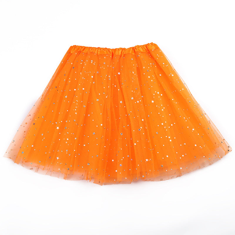 Children's Pettiskirt Sequined Glitter Star TUTU Skirt Dance Skirt