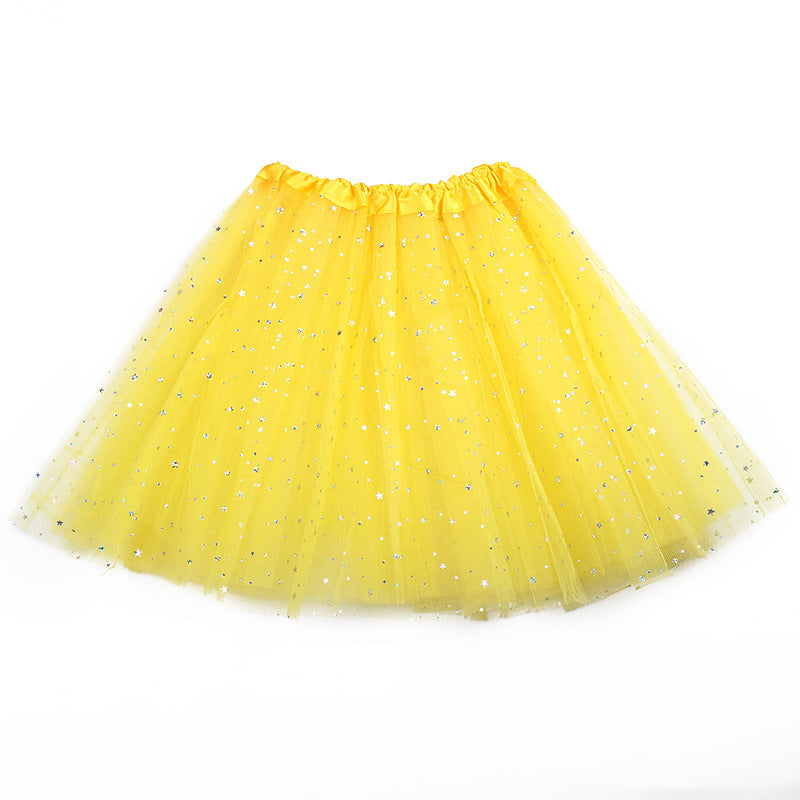 Children's Pettiskirt Sequined Glitter Star TUTU Skirt Dance Skirt