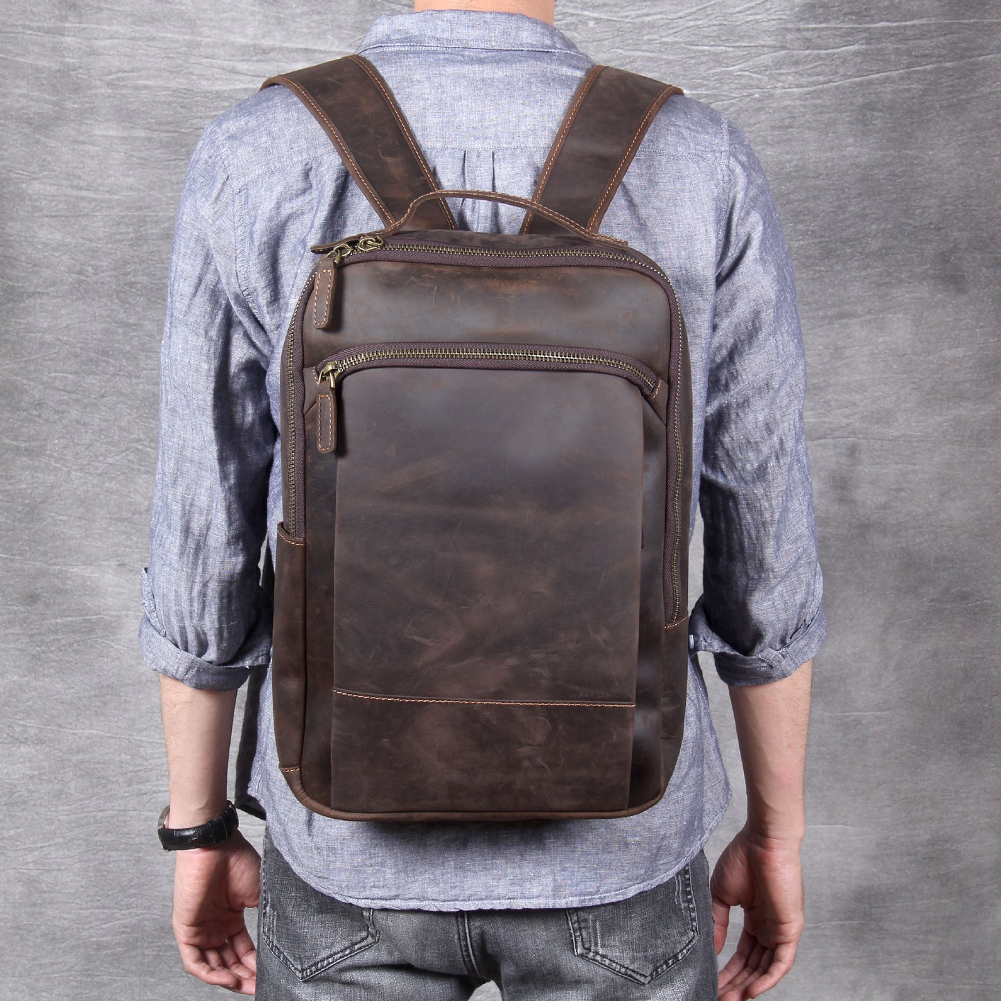 First Layer Leather Men's Computer Bag