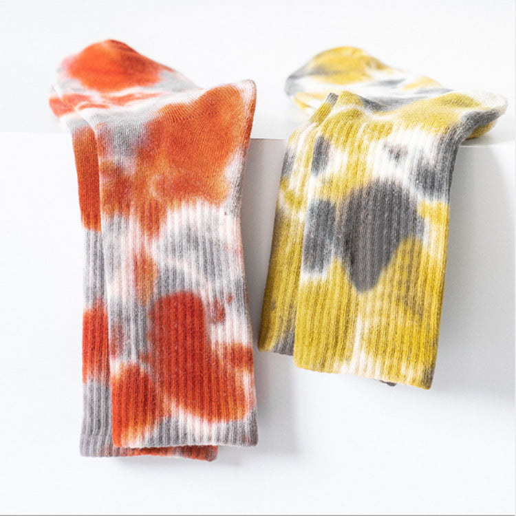 Women's Fashion Simple Tie-Dye Tube Socks