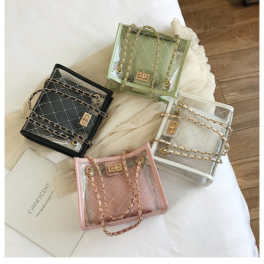 Summer Small Bag Transparent Bag Female New Korean Version Of Wild Jelly Bag Chain Shoulder Messenger Bag