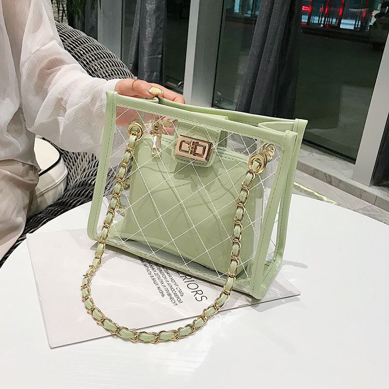 Summer Small Bag Transparent Bag Female New Korean Version Of Wild Jelly Bag Chain Shoulder Messenger Bag