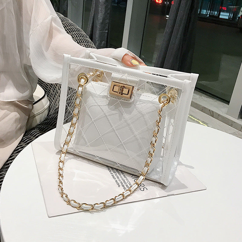 Summer Small Bag Transparent Bag Female New Korean Version Of Wild Jelly Bag Chain Shoulder Messenger Bag