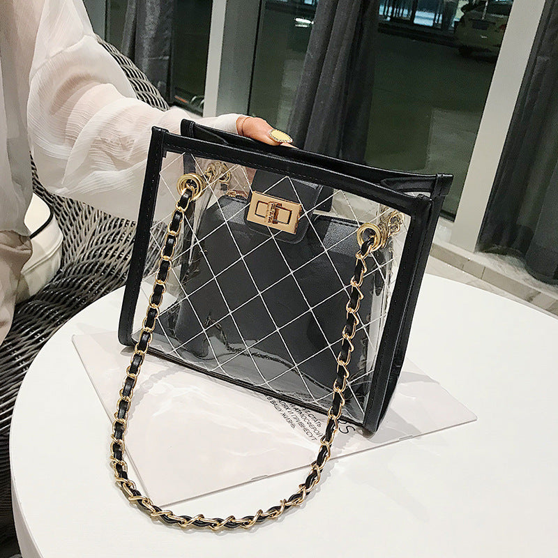 Summer Small Bag Transparent Bag Female New Korean Version Of Wild Jelly Bag Chain Shoulder Messenger Bag