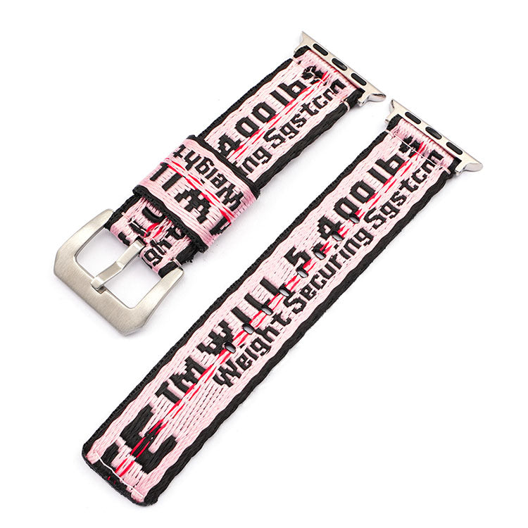Compatible with Apple, Suitable For Apple 6th Generation Woven Nylon Strap OFF WHITE New Iwatch2345se Wristband