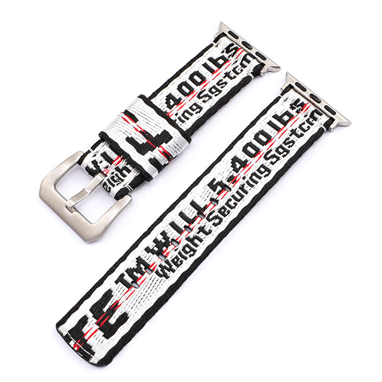 Compatible with Apple, Suitable For Apple 6th Generation Woven Nylon Strap OFF WHITE New Iwatch2345se Wristband