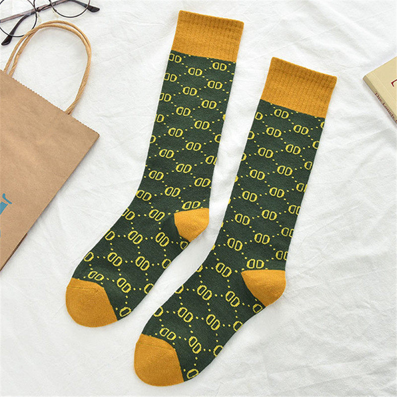Korean Net red Letters Knee-length Autumn And Winter Calf Pile Pile Socks