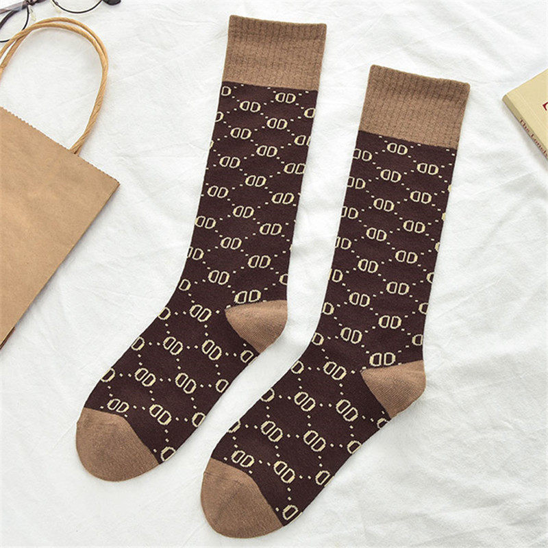 Korean Net red Letters Knee-length Autumn And Winter Calf Pile Pile Socks