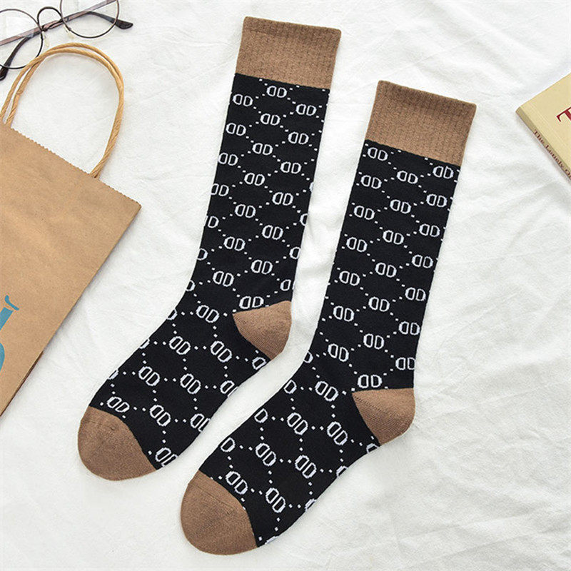 Korean Net red Letters Knee-length Autumn And Winter Calf Pile Pile Socks