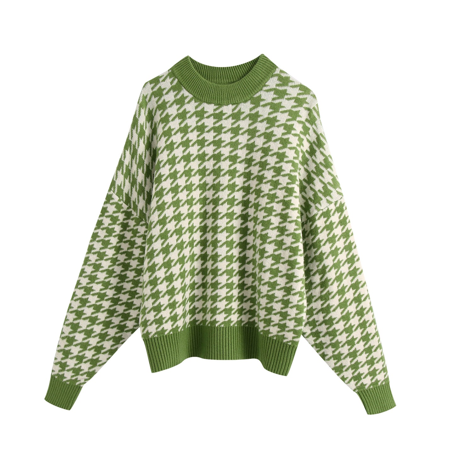 Knitted Top Houndstooth Knitted Sweater