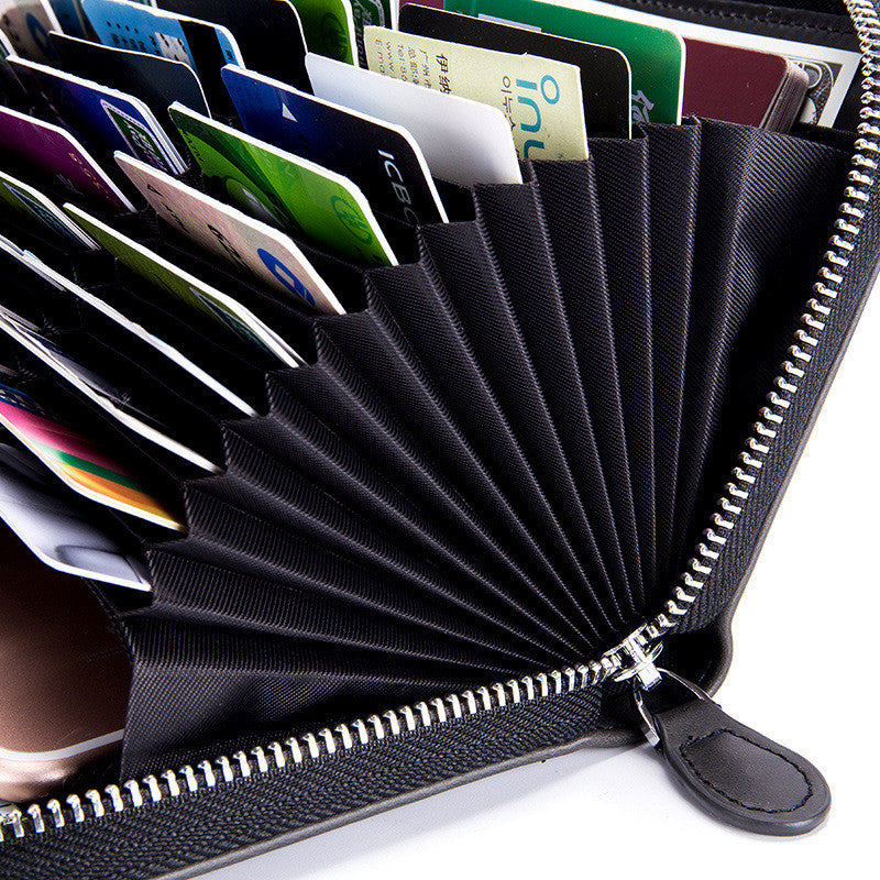 Large Capacity Women's Long Zipper Organ Card Holder With Multiple Card Slots
