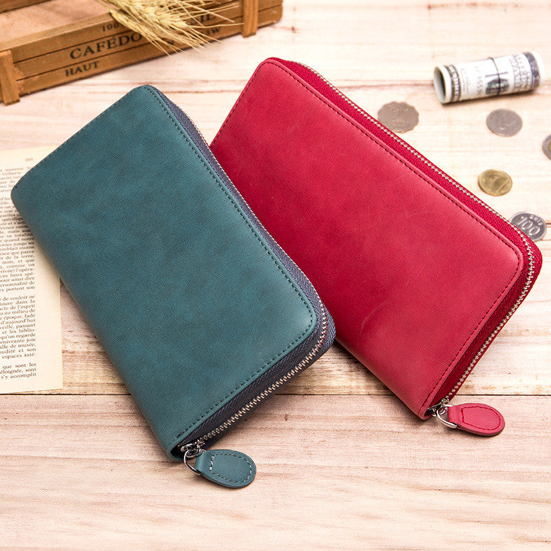Large Capacity Women's Long Zipper Organ Card Holder With Multiple Card Slots