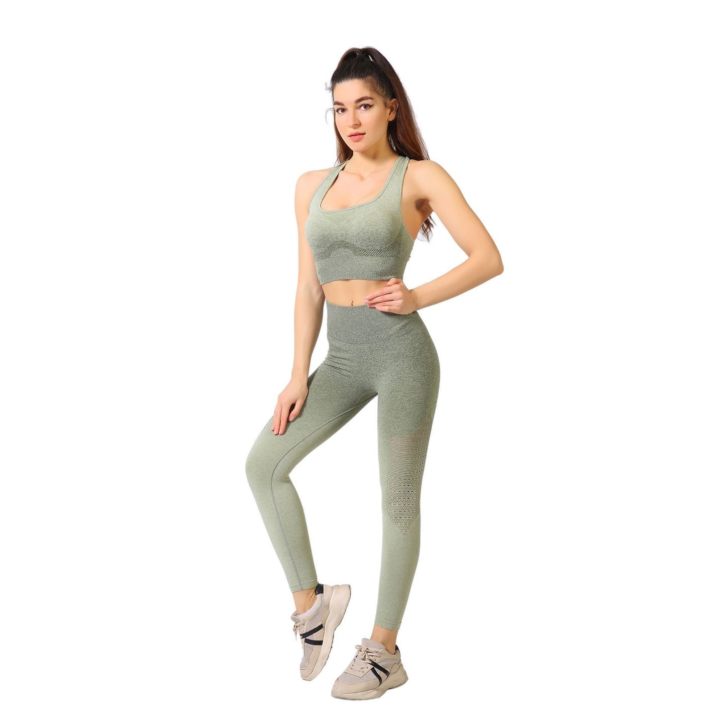 Peach Buttocks Gradient Outdoor Fitness Suit