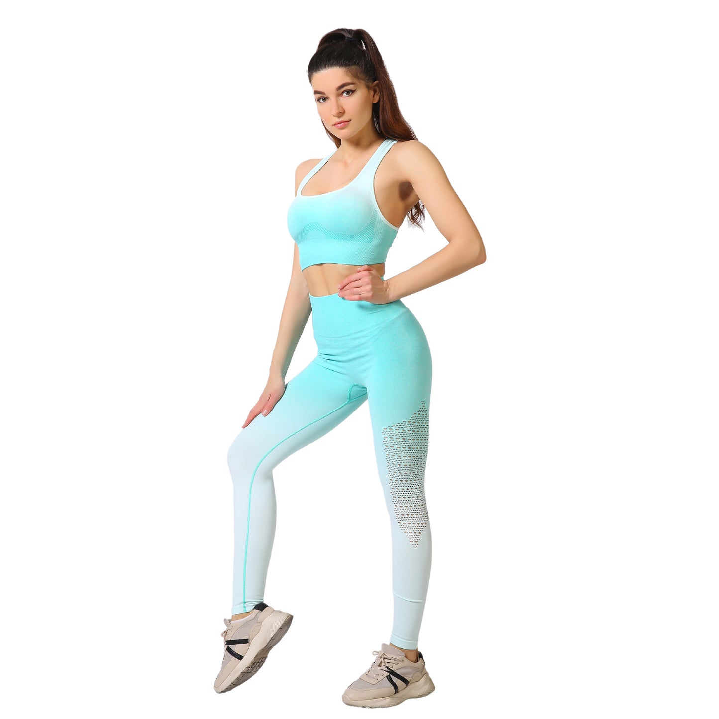 Peach Buttocks Gradient Outdoor Fitness Suit