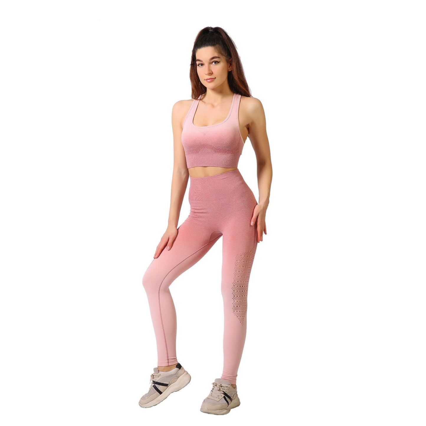 Peach Buttocks Gradient Outdoor Fitness Suit