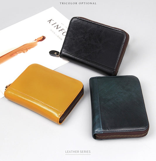 Autumn New Multi-Card Long Leather Wallet Unisex Rfid Shielding Card Case Leather Wallet